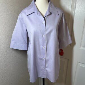 Liz Claiborne Plus Size 16 No Iron Lilac button down shirt